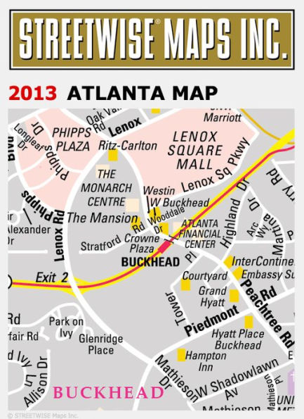 Streetwise Atlanta Map - Laminated City Center Street Map of Atlanta, Georgia - Folding Pocket Size Travel Map (2013)