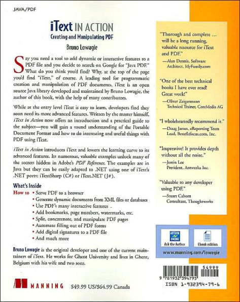iText in Action: Creating and Manipulating PDF