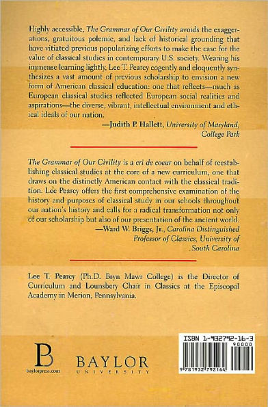 The Grammar of Our Civility: Classical Education in America