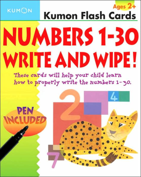 Numbers 1-30 Write & Wipe (Kumon Flash Cards)