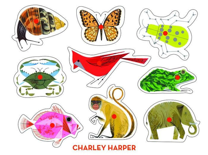 Charley Harper Classic Wooden Peg Puzzle by Charley Harper Barnes