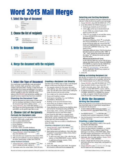 microsoft-word-2013-mail-merge-quick-reference-guide-cheat-sheet-of