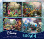 Thomas Kinkade Disney Dreams Collection 500 Piece Puzzle Multi-Pack 4 in 1
