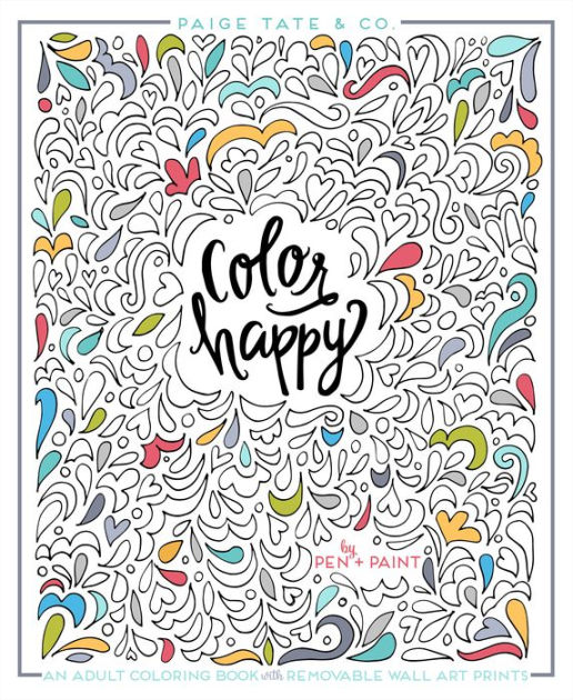 Color Happy: An Adult Coloring Book of Removable Wall Art Prints|Coloring Book