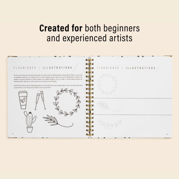 Hand Lettering 101: A Step-by-Step Calligraphy Workbook for Beginners (Gold Spiral-Bound Workbook with Gold Corner Protectors)