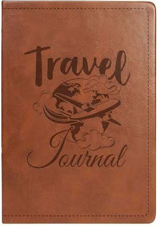 World Travel Journal  Black Traditional Leather – Graphic Image