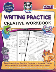 Title: Writing Practice Creative Workbook for Grade 1: Boost Handwriting, Spelling, Vocabulary, Grammar, Phonics, & Reading with Activities, Coloring, Puzzles, Games for Kids Age 6-7 1st Grade Copybook Paper with Lines and Story Prompts, Author: Polymath Panda