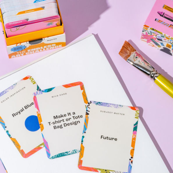 The Endless Art Challenge Card Deck: 90 Creativity Prompt Cards (Overall 25,000 Combinations!) for Never-Ending Art Inspiration (Gift for Creatives)