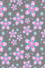 Dotted Journal 6 X 9: Pink Flower & Stars Grid Dot Notebook Journal 202 Pages