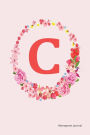 Monogram Journal - Initial C (Pink Flower): 6