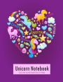 Unicorn Notebook: Cute Lined Journal Doodle Diary For Notes: Large Journal 8.5