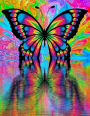 Notes: Large Notebook/Journal with 160 Lined Pages Featuring an Abstract Butterfly Cover Design (8.5 x 11)