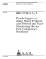 Recovery Act: funds supported many water projects, and federal and state monitoring shows few compliance problems : report to the Congress.