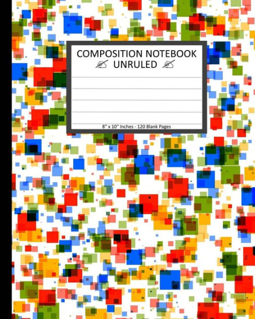 Unruled Composition Notebook 8" x 10". 120 Pages. Colorful Texture