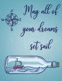 Nautical Dreams Compass Sailing Wide Ruled Composition Notebook