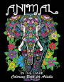 Coloring Book for Adults: Animal in The Dark: Wild animal on Black Backgound pages