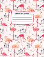 Exercise Book: Cute Exercise Book with Pink Flamingos On Cover, 80 Lined Pages, Large Notebook for Writing Perfect for School & Home