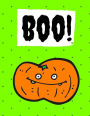 Boo!: Halloween Notebook, Journal, Diary / 100 Pages College Ruled, Bright Green