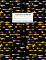 Composition Notebook: College Ruled, 8.5 x 11, Black Gold Boho Arrows