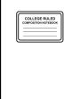 College Ruled Composition Notebook: Solid (White) , 7.5