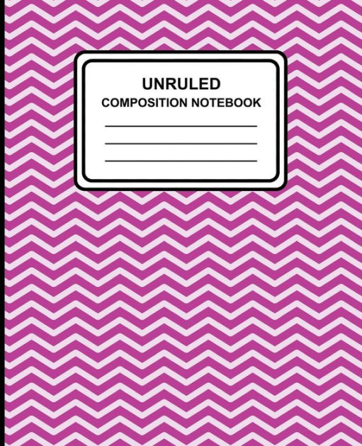 Unruled Composition Notebook Chevron (Purple) , 7.5" x 9.25", Unruled