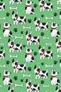 Journal Notebook Dogs and Bones Pattern On Green: 110 Page Plain Blank Journal For Drawing, Writing, Doodling In Portable 6 x 9 Size