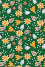 Journal Notebook Leafy Pattern On Green: 110 Page Plain Blank Journal For Drawing, Writing, Doodling In Portable 6 x 9 Size