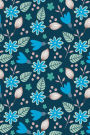 Journal Notebook Blue Leafy Pattern: 110 Page Plain Blank Journal For Drawing, Writing, Doodling In Portable 6 x 9 Size