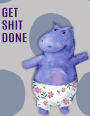 Big Fat Journal Notebook Hippo in Shorts- Get Shit Done: 300 Plus Pages, Jumbo Sized Plain, Blank Unlined Journal Notebook For Journaling, Writing, Planning and Doodling In Large 8.5 by 11 Size