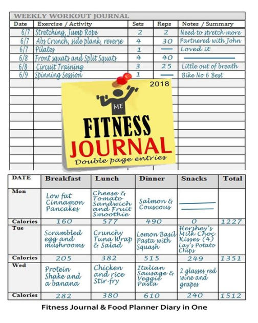 fitness journal 2018 fitness journal and food planner fitness journal book