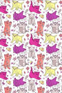 Bullet Journal Notebook Funny Cats Playing Pattern 3: 112 Page Numbered Dot Grid Bullet Journal With Index Pages and Key Pages In Portable 6 x 9 Size.
