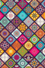 Journal Notebook Colorful Mandala Pattern 1: 110 Page Plain Blank Journal For Drawing, Writing, Doodling In Portable 6 x 9 Size.
