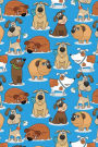 Bullet Journal Notebook For Dog Lovers Funny Dogs Pattern 2: 112 Page Numbered Dot Grid Bullet Journal With Index Pages and Key Pages In Portable 6 x 9 Size.