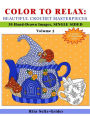 COLOR TO RELAX: Beautiful Crochet Masterpieces: 30 Hand-Drawn Images, Single Sided
