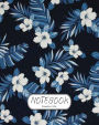 Notebook: Blue White Flowers : Notebook Journal Diary, 110 Lined pages, 8