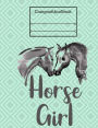 Horse Girl Composition Book - Graph Paper, 4x4 Grid: 7.44 x 9.69 - 101 Sheets/202 Pages