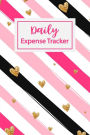 Daily Expense Tracker: Personal Finance Spending Tracker Organizer Daily Payment Record Log Book Size 6x9 Inches 120 Pages Gold Glittering Heart Confetti Striped