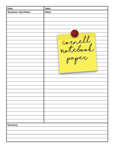 cornell notebook paper: College Ruled Composition Notebook Durable Matte Cover 110 Cornell note paper pages 8.5 x 11