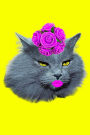 Pop Art Funny Cat Notebook: Pink Notebook Journal 120-Page Lined Notebook