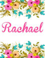 Rachael: Personalised Name Notebook/Journal Gift For Women & Girls 100 Pages (White Floral Design)