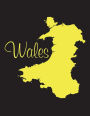Wales - National Colors 101 Black and Yellow - Lined Notebook with Margins - 8.5X11: 101 Pages, 8.5 x 11, Medium Ruled, Journal, Soft Cover