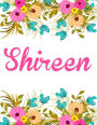 Shireen: Personalised Name Notebook/Journal Gift For Women & Girls 100 Pages (White Floral Design)