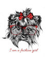I Am A Fashion Girl: Dog Lover Gifts, Cute Terrier Puppy With Glasses & Red Bow, Lined Notebook, Large Size - Letter, Wide Ruled