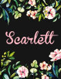 Scarlett: Personalised Name Notebook/Journal Gift For Women & Girls 100 Pages (Black Floral Design)