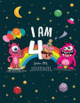 I Am 4 years old Journal: Cute Monsters Journal/Notebook Happy Birthday for Boys(Draw & Write/Diary)