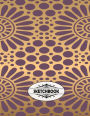Sketchbook: Graphic Mandala Gold And Purple Cover and Blank pages, Extra large (8.5 x 11) inches, 110 pages, White paper, Sketch, Draw and Paint