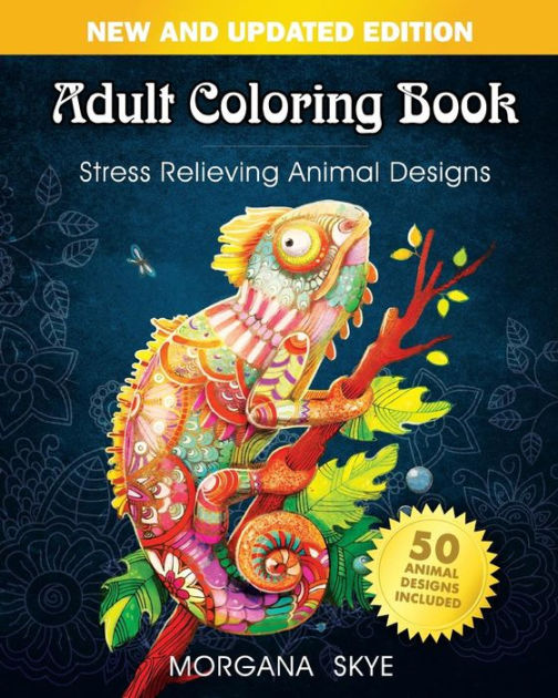 Adult Coloring Book Stress Relieving Animal Designs by Skye