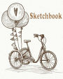 Sketchbook: Hand drawn vintage bike and balloons : 120 Pages of 8