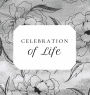 Celebration of Life Funeral Guest Book Hard Cover with Peony Flower Pattern - Black, White, and Gray Guestbook Log