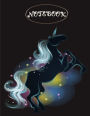 Notebook: Magic unicorn on black cover and Lined pages, Extra large (8.5 x 11) inches, 110 pages, White paper